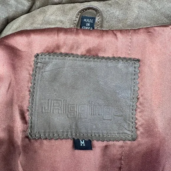 Vintage Leather Aviator Bomber Jacket Coat Brown Size M 1980s J Riggings Korea - Picture 4 of 15